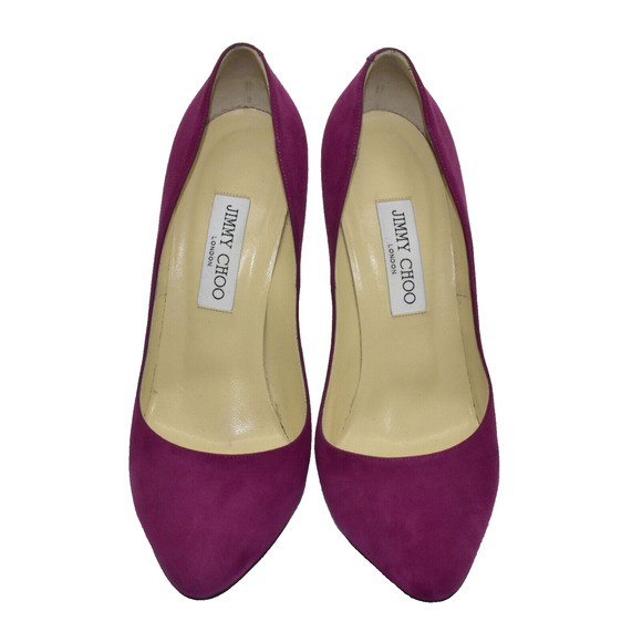 D0 Auth JIMMY CHOO Fuchsia Suede Stiletto Heels Pump Shoes Size 40 - Picture 3 of 7